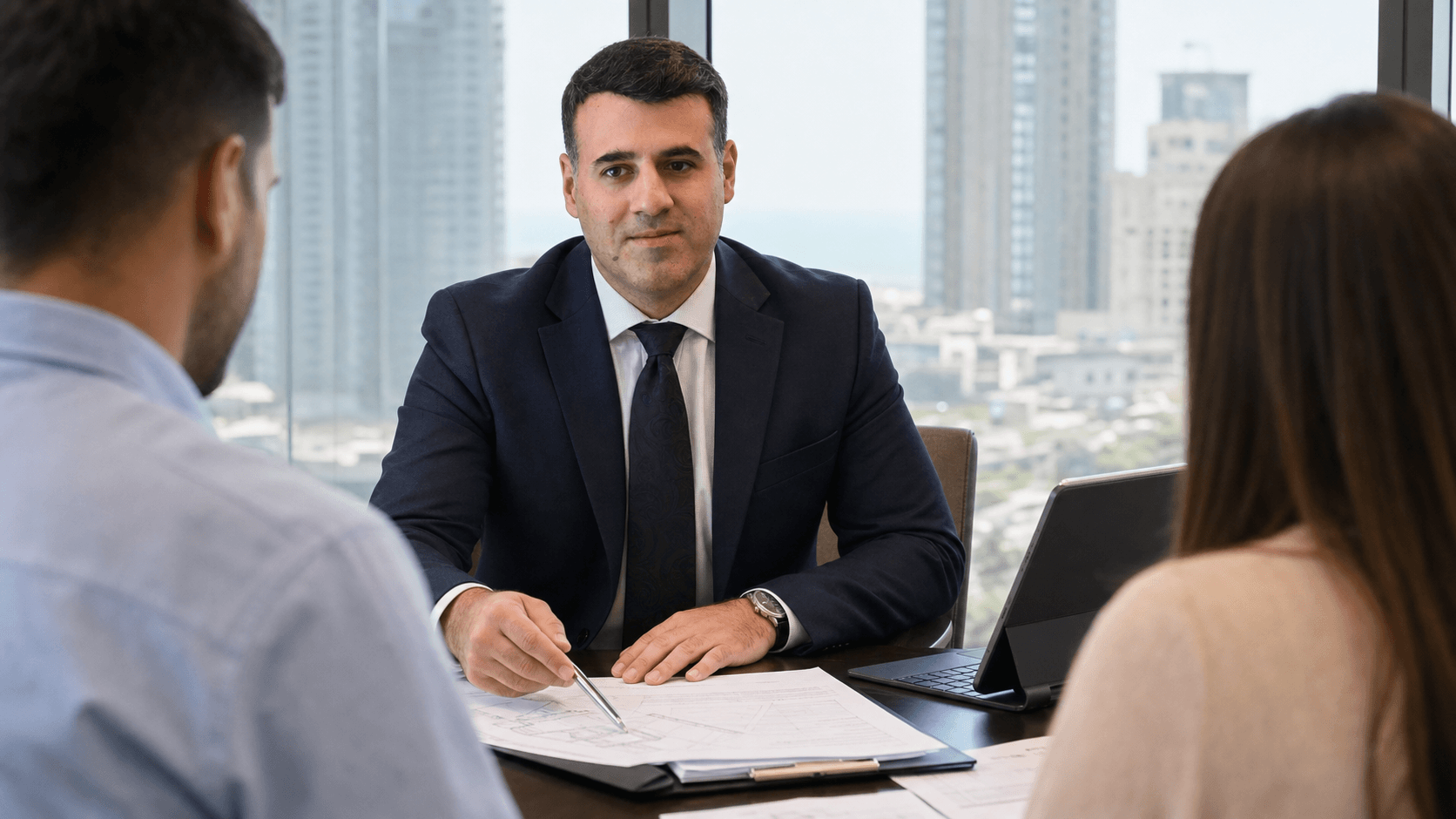 Asaf Arazi-Biton advising clients during apartment purchase due diligence in Israel