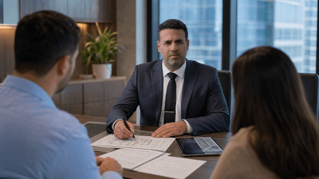 Asaf Arazi-Biton advising clients about registering a cautionary note in an Israeli real estate transaction