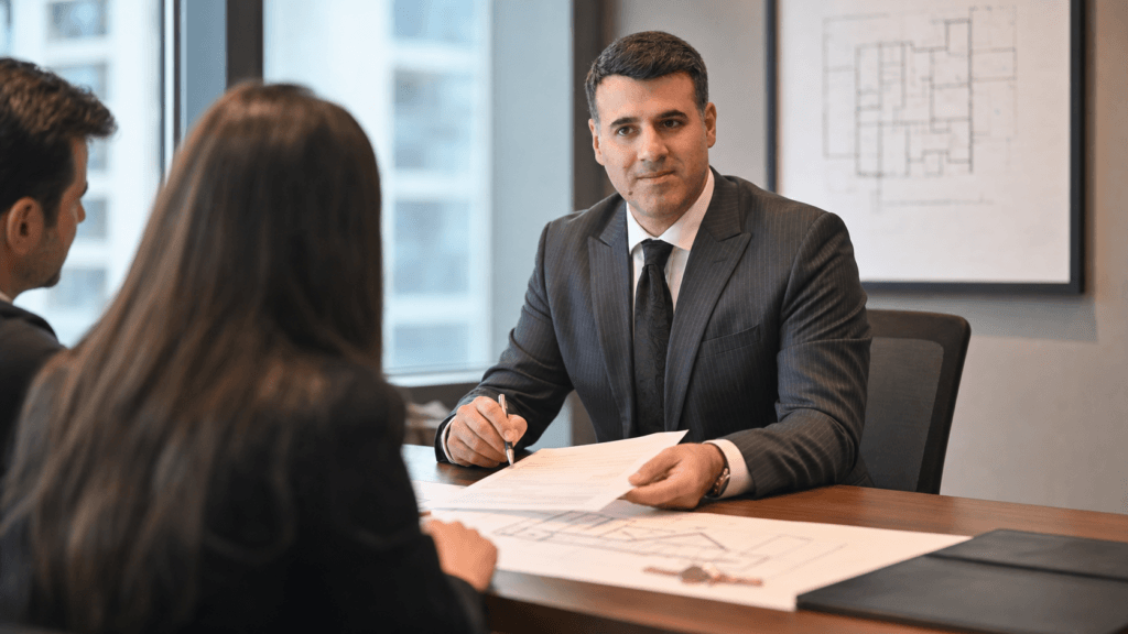 Asaf Arazi-Biton advising clients about selling a mortgaged apartment in Israel