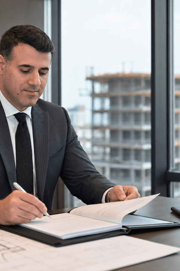 Asaf Arazi-Biton reviewing legal risks in a contractor apartment purchase in Israel