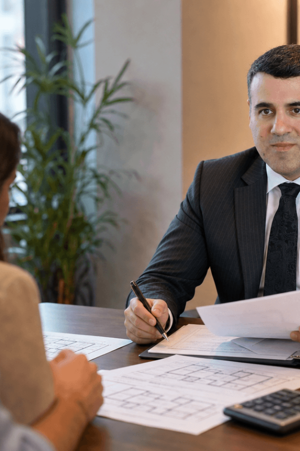 Attorney Asaf Arazi-Biton reviewing purchase tax documents for a second apartment transaction